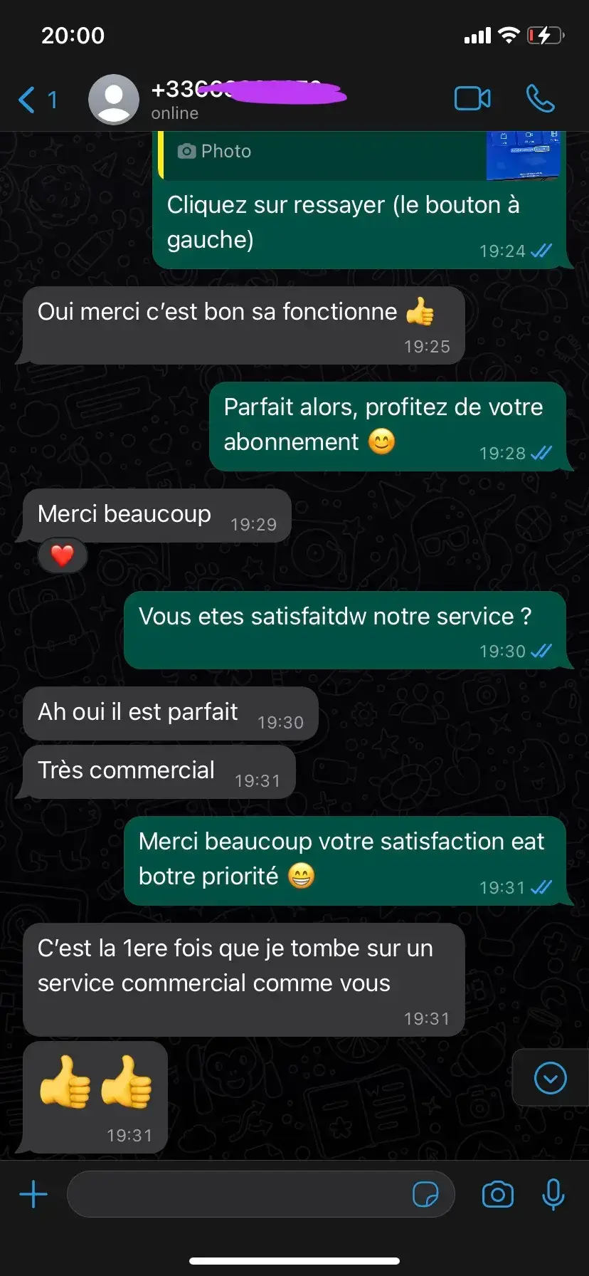 Avis client IPTV satisfait 3