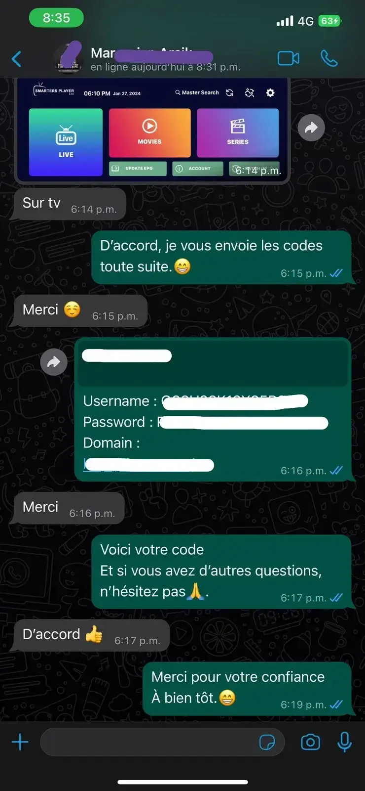 Avis client IPTV satisfait 6